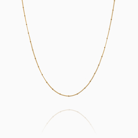 Dây chuyền trơn, có hạt tròn - Màu vàng (Curb Chain)