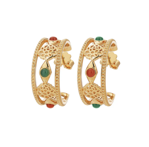 Khuyên tai - Hoa Mẫu Đơn (Golden Tang Peony Hoop)
