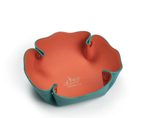 Khay đựng đồ bằng da - xanh cam (Ruyi Signature)