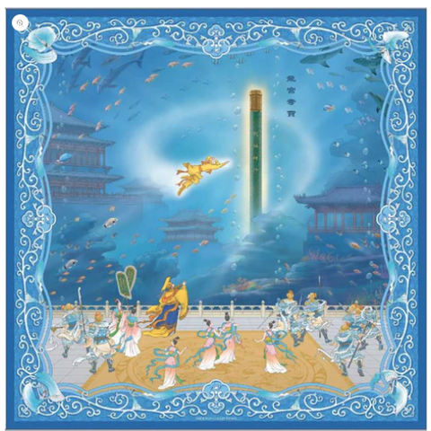 Khăn lụa vuông 91,5 (Monkey King and the Dragon Palace)