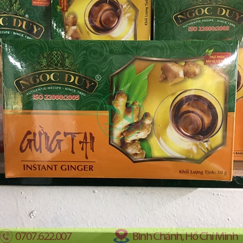 Trà Gừng hòa tan Ngọc Duy (hộp 10 gói)