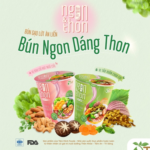 Bún gạo lứt ăn liền ly 65g dành cho người tiểu đường, ăn kiêng, ăn chay
