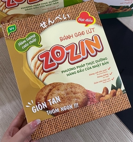 Bánh gạo lứt ZOZIN Việt Hải giòn ngon ăn kiêng - hộp 150g 15 gói