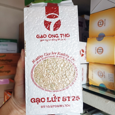 Gạo lứt trắng ST25 Ông Thọ túi 1kg