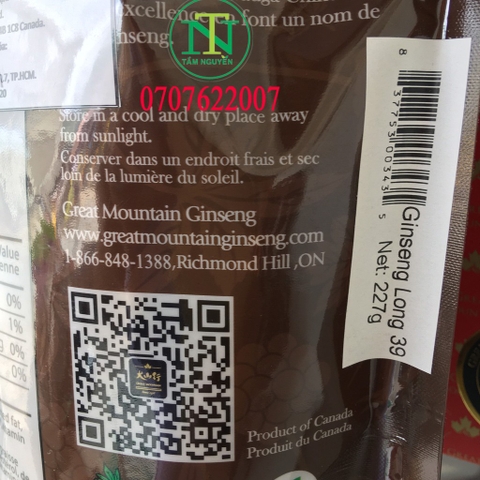 Nhân sâm Canada củ dài