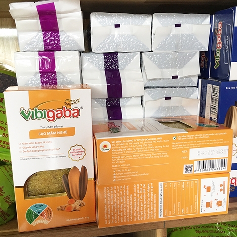 Gạo Mầm Vibigaba Nghệ Hạt Ngọc Trời Gói 1Kg - Gạo Cho Người Viêm Loét Dạ Dày, Tá Tràng, Viêm Gan, Tiểu Đường