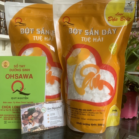 Bột sắn dây Quy Nguyên loại đặc biệt bột sắn dây nguyên chất 500g [Combo 2 gói] Tầm Nguyên tặng 1 sỗ tay