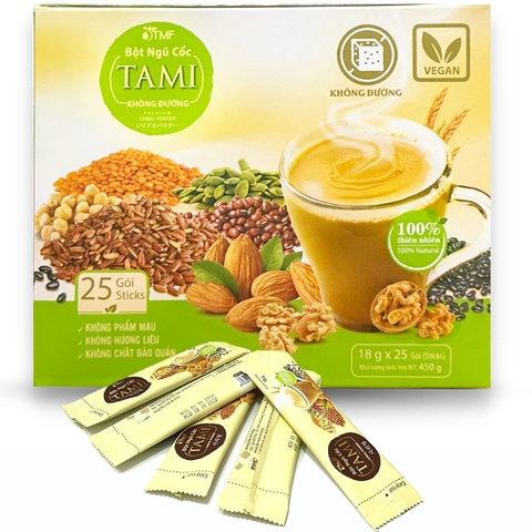 Bột ngũ cốc TAMI không đường hộp 450g - [Công ty Tâm Minh]