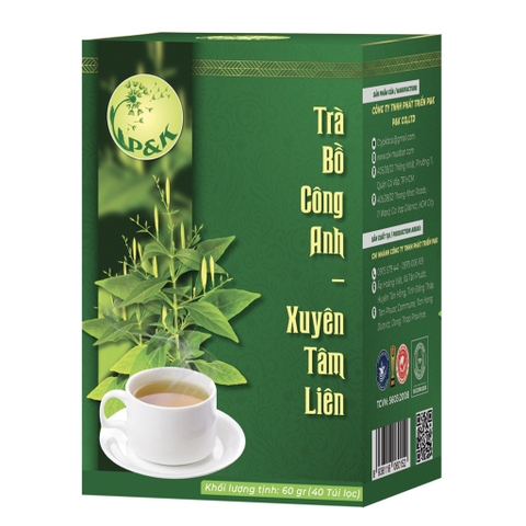 Trà Bồ Công Anh Xuyên Tâm Liên - Tăng đề kháng hộp 40 túi lọc