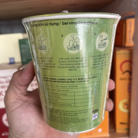Bún gạo lứt ăn liền ly thùng 24ly x 65g dành cho người tiểu đường, ăn kiêng, ăn chay