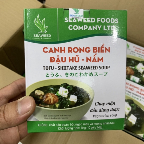 Canh rong biển đậu hủ nấm hộp 50g (10 gói x 5g)