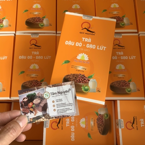 Trà đậu đỏ gạo lứt Quy Nguyên hộp 22 túi lọc