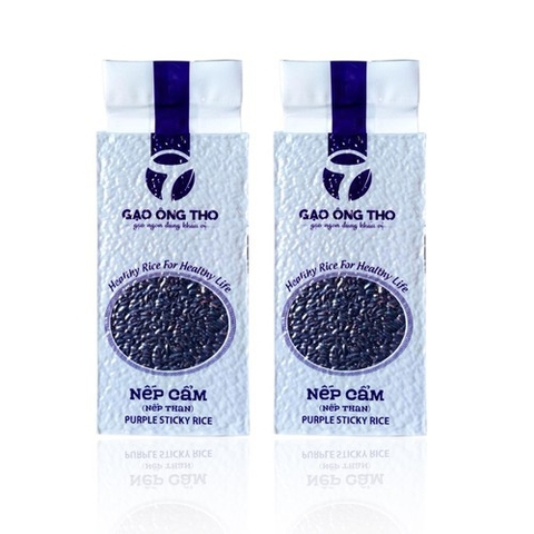 Gạo Nếp Cẩm - Gạo Ông Thọ Túi 1Kg - Thơm ngọt mềm dẻo, tốt cho sức khỏe