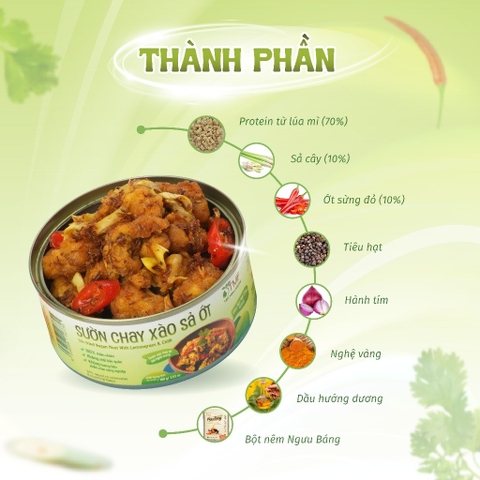 Sườn chay xào sả ớt Tâm Minh Foods hộp 100g
