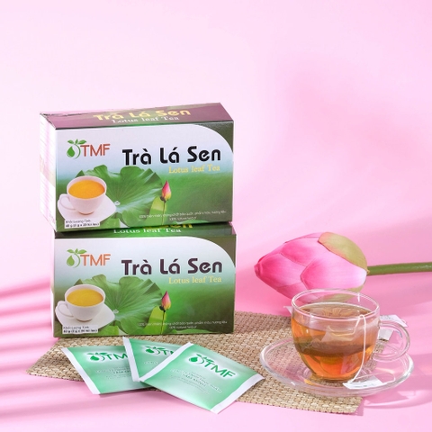 Trà lá sen Tâm Minh hộp 20 túi lọc-Dễ ngủ, giảm mỡ máu