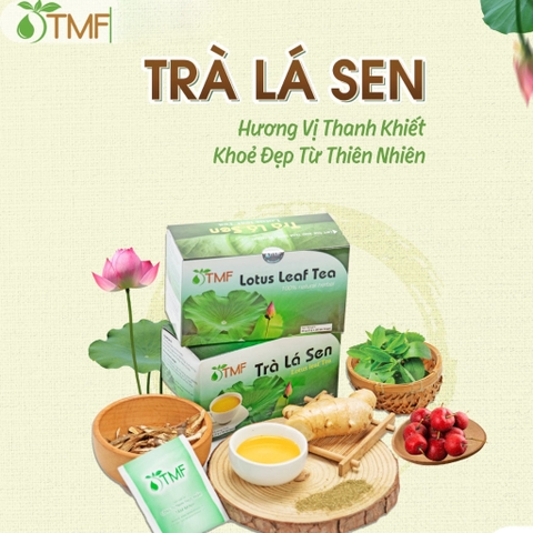 Trà lá sen Tâm Minh hộp 20 túi lọc-Dễ ngủ, giảm mỡ máu