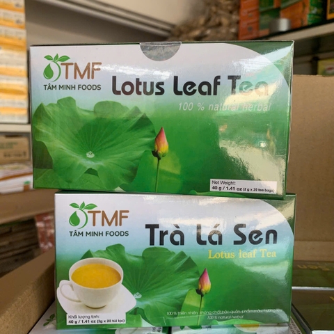 Trà lá sen Tâm Minh hộp 20 túi lọc-Dễ ngủ, giảm mỡ máu