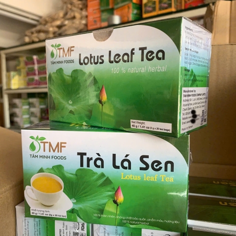 Trà lá sen Tâm Minh hộp 20 túi lọc-Dễ ngủ, giảm mỡ máu