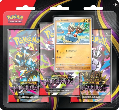 Bộ Cờ Chiến Thuật Pokemon Bộ Cờ Mở Rộng ME05 Mega Evolution - Pitch Black 3 Pack Blister Tiếng Anh
