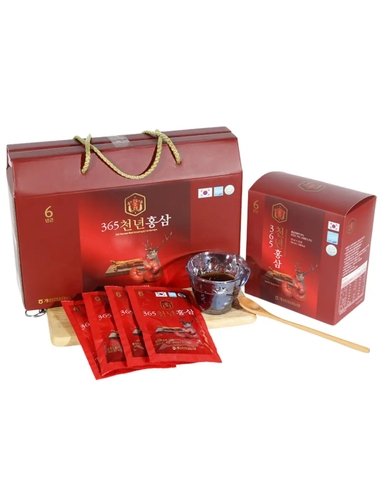 Nước Hồng Sâm Linh Chi Nhung Hươu Hàn Quốc Hankwanjang Premium 365 Korean Red Ginseng & Deer Antler 20 Gói