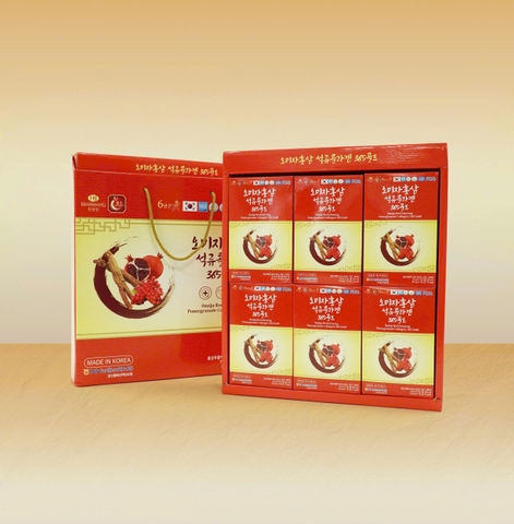 Nước hồng sâm lựu Omija Red Ginseng Pomegranate Collagen 365 Gold Hộp 30 gói x 70ml