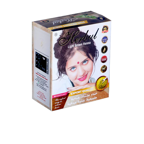 Bột nhuộm tóc thảo dược Herbul Henna màu nâu sáng ( Light Brown)