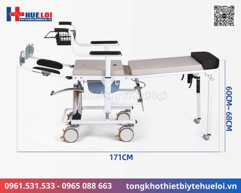 Xe lăn ngả nằm đa chức năng | Ngả phẳng 180 độ như giường