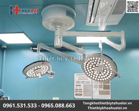 Đèn Mổ Treo Trần 2 Nhánh Không Hắt Bóng PJZF700/700 | Huê Lợi