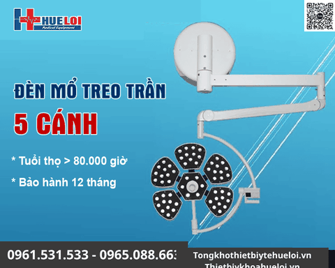 Đèn Mổ LED Treo Trần 5 Cánh Cao Cấp – Công Nghệ Ánh Sáng Lạnh Không Bóng – Huê Lợi