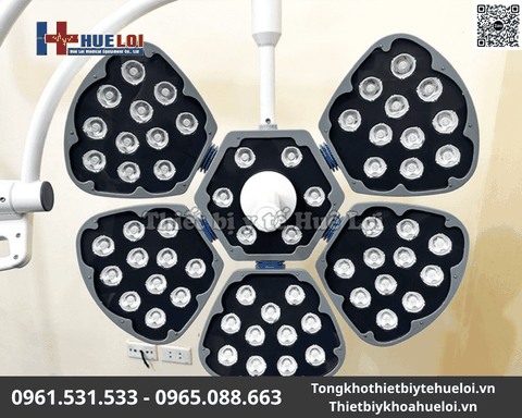 Đèn LED Phẫu Thuật Di Động 5 Cánh Cao Cấp – Ánh Sáng Lạnh Không Bóng – Huê Lợi