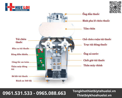 Máy Đóng Túi Thuốc Bắc Tự Động 20L Inox 304 Cao Cấp