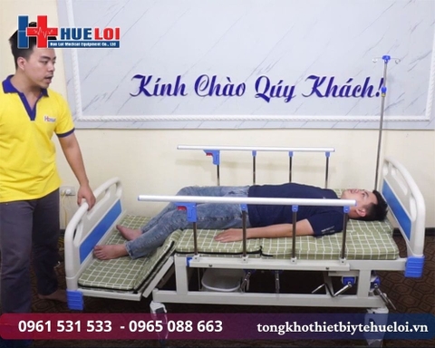 Giường Y Tế Đa Năng 4 tay quay hạ chân góc to