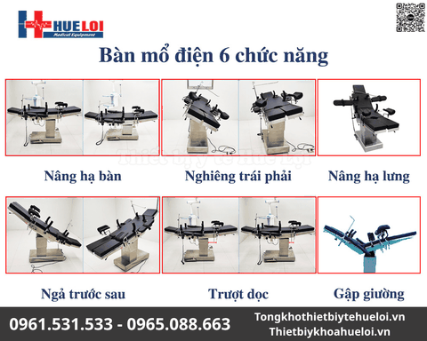 Bàn Mổ Bằng Điện Đa Năng Cao Cấp – Thép 304 Kháng Nước – Huê Lợi