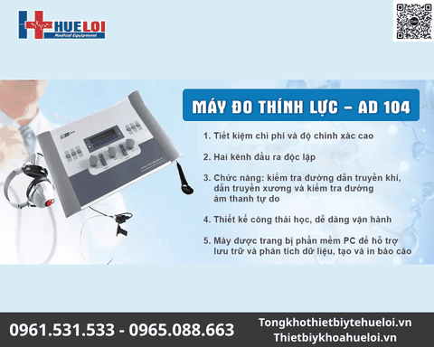 Máy Kiểm Tra Thính Lực AD104 Chính Hãng | Huê Lợi