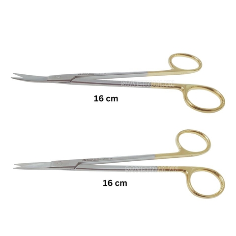 Kéo Kelly đầu thẳng/ cong 16cm TC/Gold