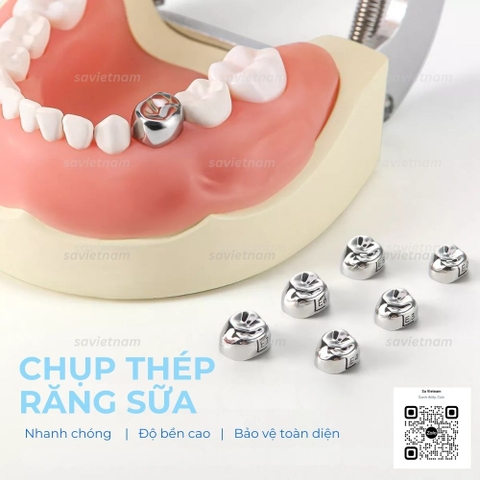 Chụp thép răng sữa Hàn Quốc - Chụp lẻ size