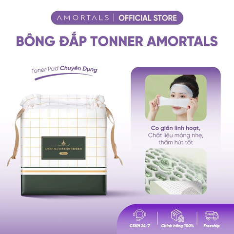 Bông Tẩy Trang Amortals Co Giãn Đàn Hồi Làm Sạch Da Lotion Mask Cotton Mềm Mịn