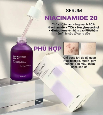 Tinh chất dưỡng sáng, mờ thâm Jumiso Niacinamide Serum 40ml