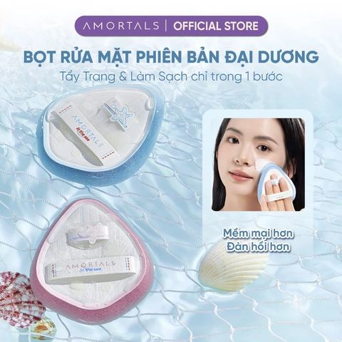 Bông rửa mặt Amortals - phiên bản đại dương (2 mút/hộp)