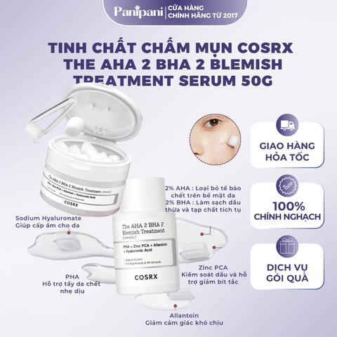 Sản phẩm dưỡng da Cosrx The AHA 2 BHA 2 Blemish Treatment Serum