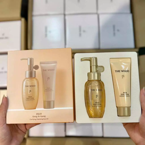 Bộ Làm Sạch The Whoo Gongjinhyang Clarifying Cleansing Duo Kit (Gồm dầu tẩy trang 50ml và sữa rửa mặt 40ml)
