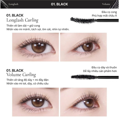 Chuốt Mi Làm Dày & Cong Mude Inspire VOLUME Curling 8ml