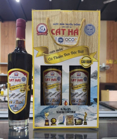 Mắm cá Thuần đen (hộp 2 chai 500ml giá 250000đ)
