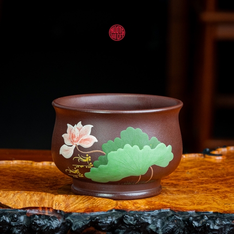 CHÉN TRÀ CHỦ TỬ NÊ VẼ HOA SEN (160ml)