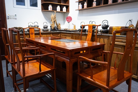 BỘ BÀN TRÀ ĐẠO GỖ HƯƠNG LÀO CAO CẤP 1,8M