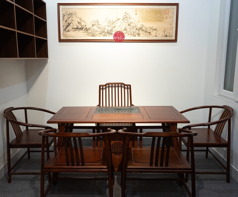 BỘ BÀN TRÀ ĐẠO GỖ GÕ ĐỎ CAO CẤP 1,6M