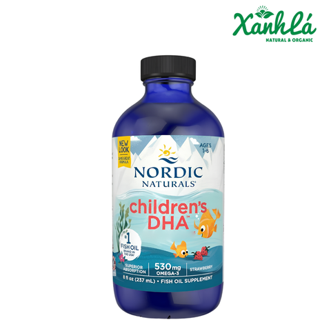 Omega 3 𝐃𝐇𝐀 𝐍𝐨𝐫𝐝𝐢𝐜 𝐍𝐚𝐭𝐮𝐫𝐚𝐥𝐬 𝐂𝐡𝐢𝐥𝐝𝐫𝐞𝐧'𝐬 – 𝐁𝐨̂̉ 𝐬𝐮𝐧𝐠 𝐃𝐇𝐀 𝐜𝐡𝐨 𝐛𝐞́ 𝟏–𝟔 𝐭𝐮𝐨̂̉𝐢 530mg 237ml ( Chai )
