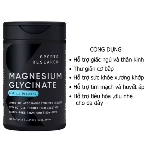 Sports Research Magie Glycinate 180v ( Hộp )