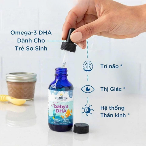 Omega 3 𝐁𝐚𝐛𝐲'𝐬 𝐃𝐇𝐀 𝐍𝐨𝐫𝐝𝐢𝐜 𝐍𝐚𝐭𝐮𝐫𝐚𝐥𝐬 𝐭𝐮̛̀ 𝐬𝐨̛ 𝐬𝐢𝐧𝐡 60ml ( Chai )