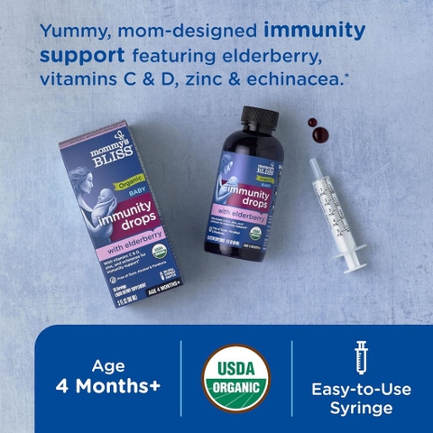 Siro Mommy s Bliss Organic immunity tăng cường sức đề kháng cho bé từ 4 tháng tháng tuổi trở lên